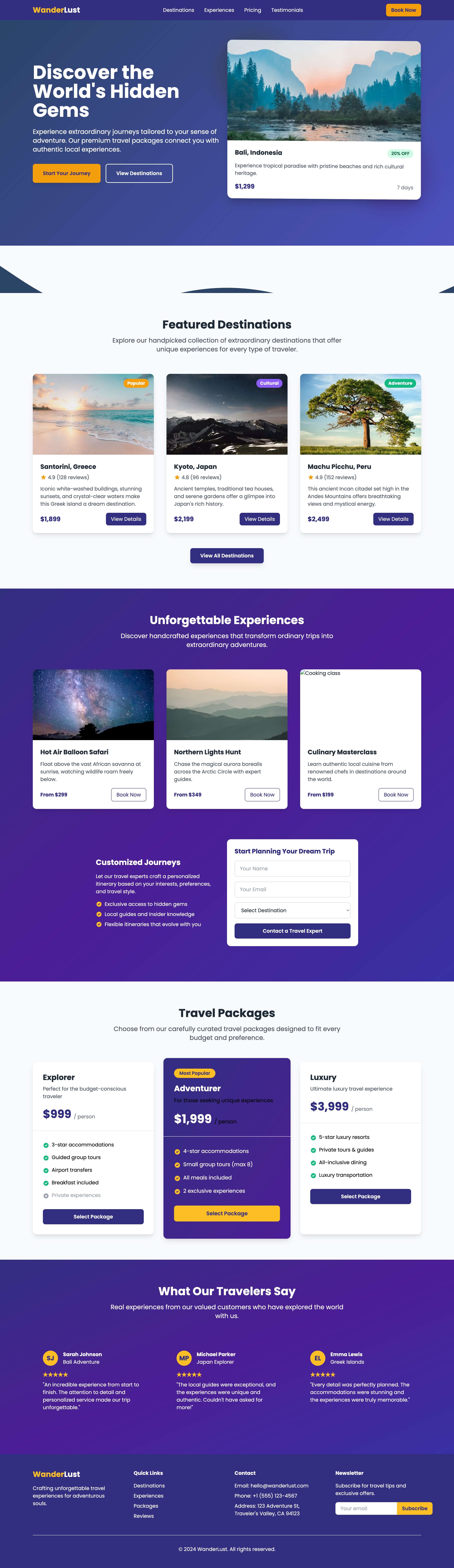 Landing page deisgn